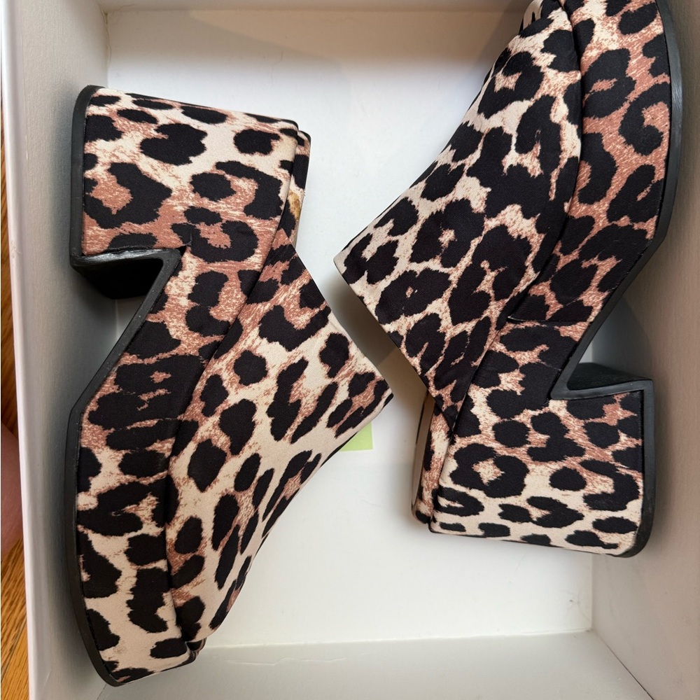 Ganni Leopard Print Platform Shoes